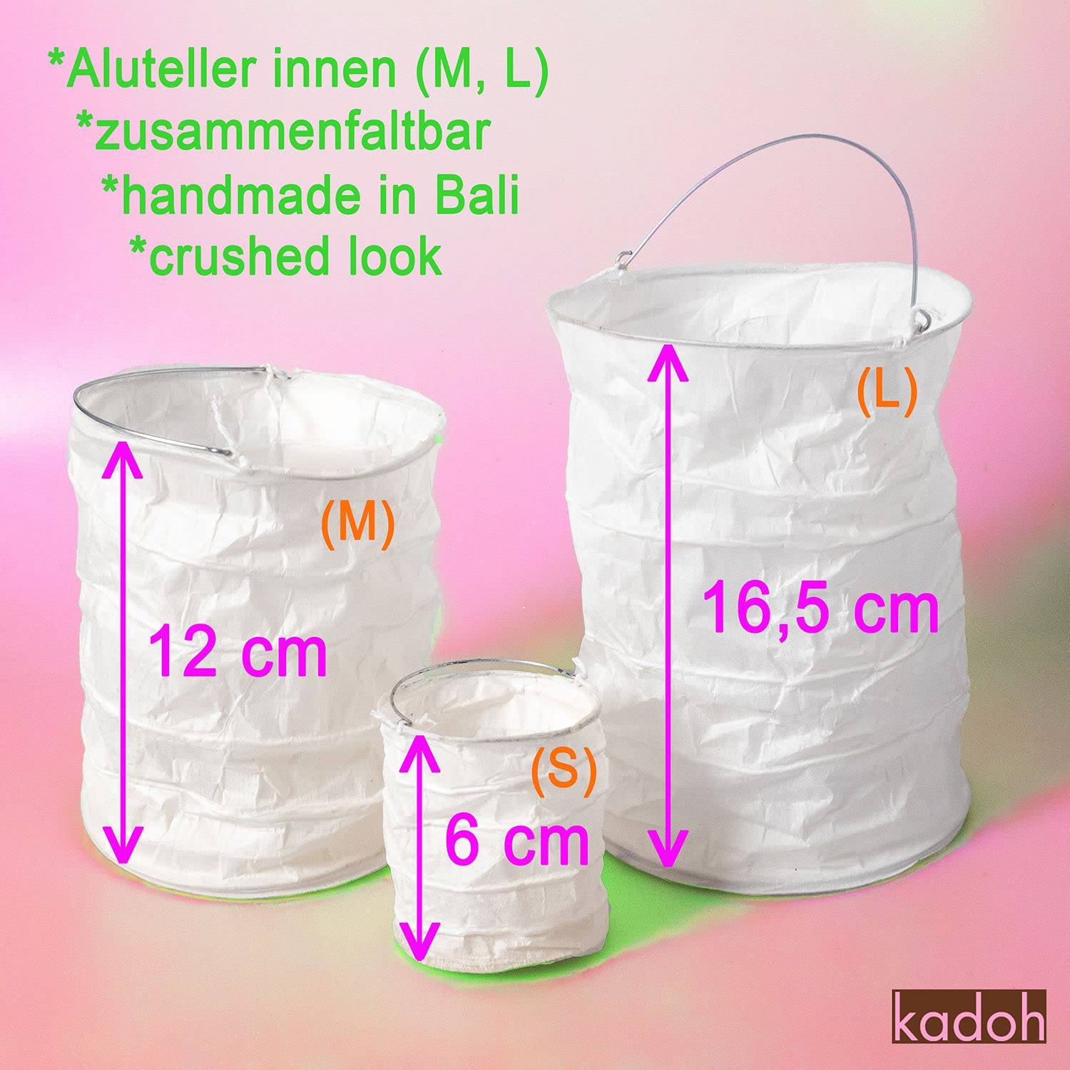 Papier-Lampions (10 St.) • Lichtertüten in Rainbow • Partydeko für Hochzeit, Geburtstag, Fasching • Größe L