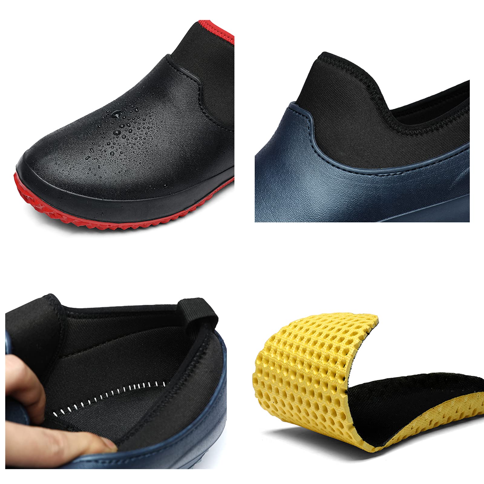 Zapatos de Chef para Hombre, para Cocina, Antideslizantes, para Servicio de Alimentos, Antideslizantes, Impermeables, a Prueba de Aceite, cómodos, de Trabajo, para Chef, Restaurante, sin Cordones