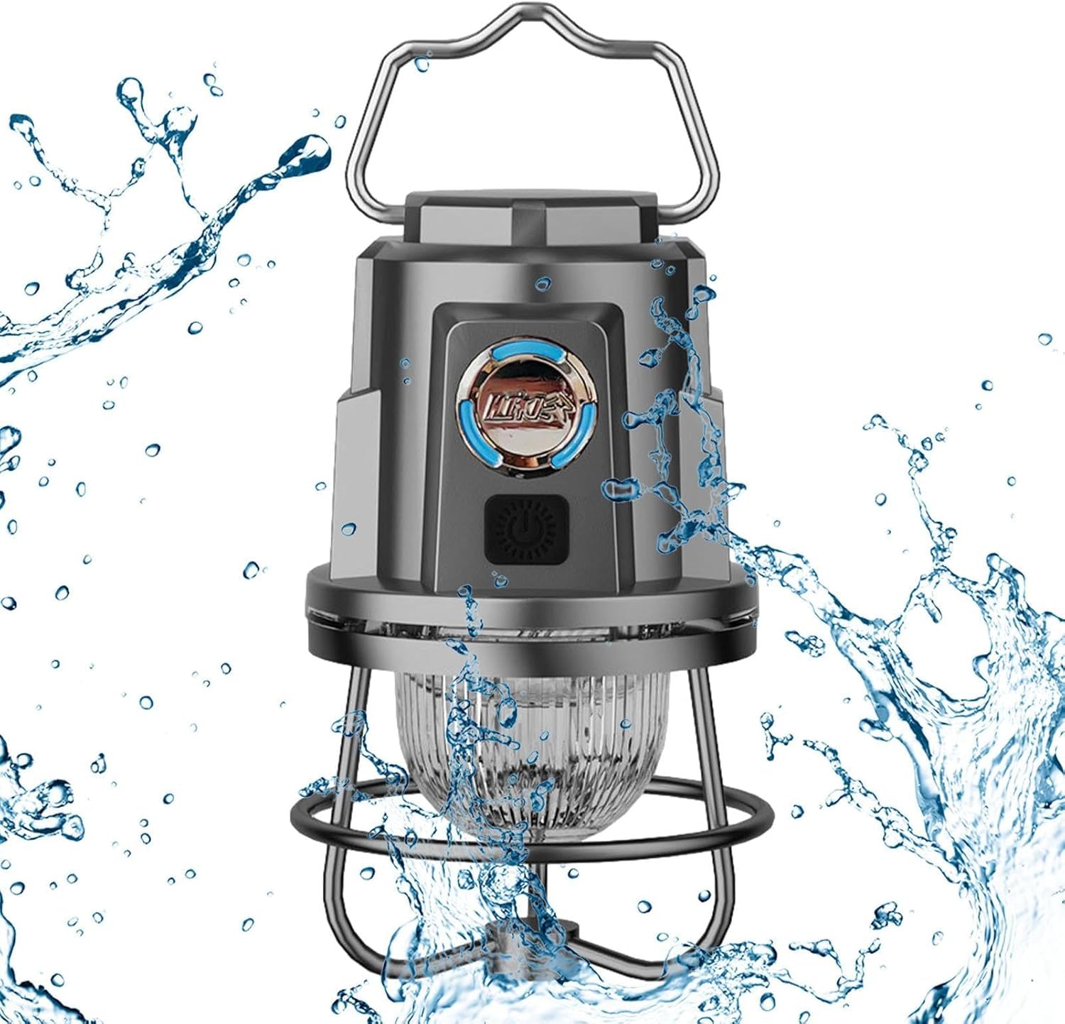 LED Portable Camping Lantern, 1200mAh Battery Powered Searchlight with Hanger & Hook, Outdoor Lighting Outdoor Led Lights, Emergency Light for Power Failures, Hiking, Camping (GC-03)