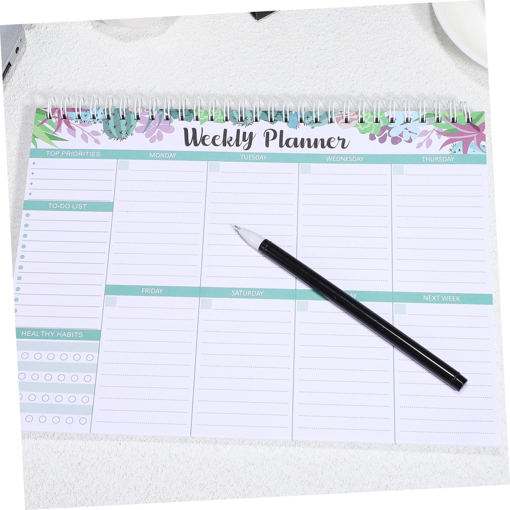 DOITOOL 4 Pezzi Planner Settimanale Scrivania con Attività e Tracker Abitudini Taccuino Organizzativo per Studenti Insegnanti e Ufficio Carta Resistente per