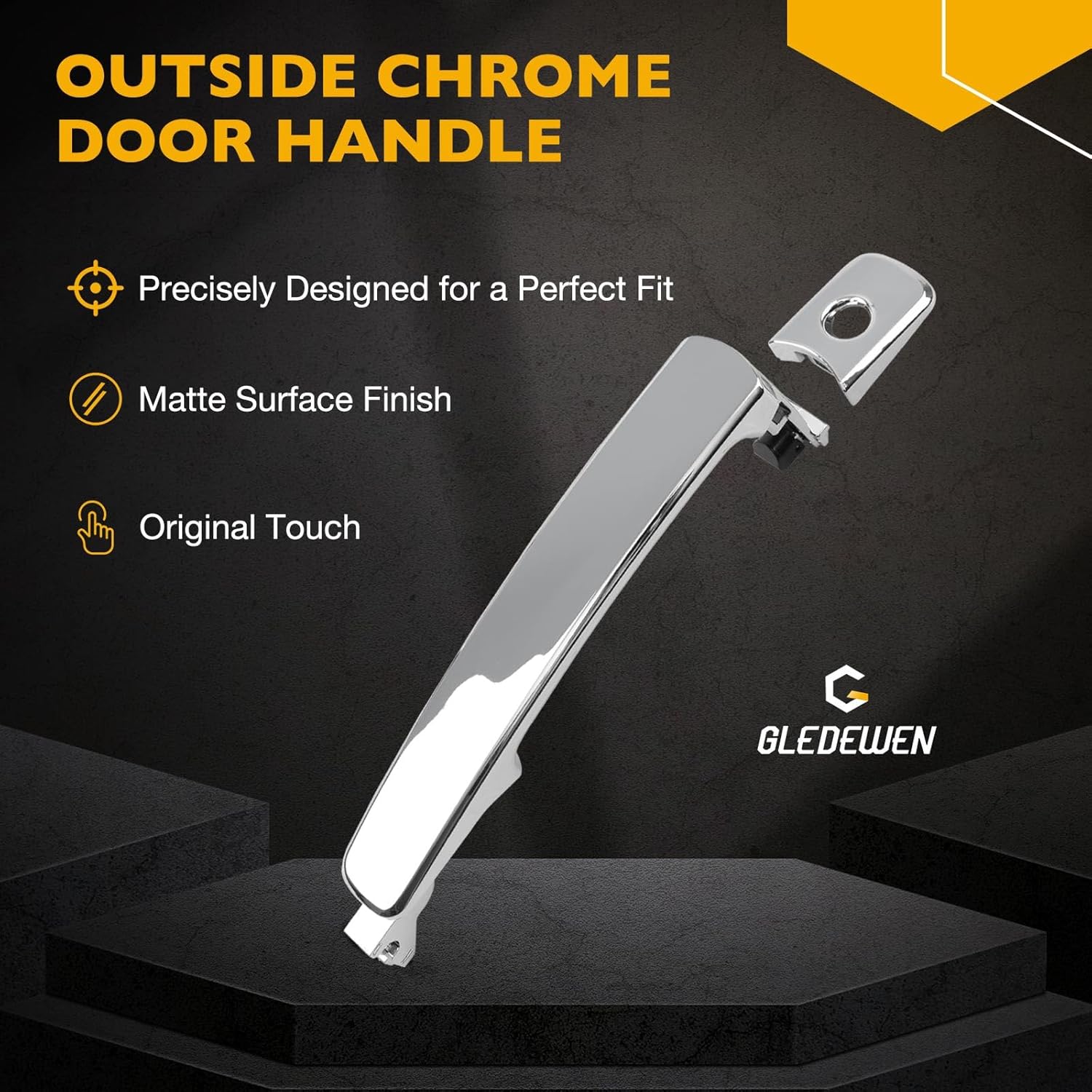 Gledewen Front & Rear Exterior Door Handles Set, Compatible with 2003-2008 Nissan Murano Infiniti FX35 FX45 2010-2015 Rogue, Without Smart Entry System, Replaces#81068, 81069
