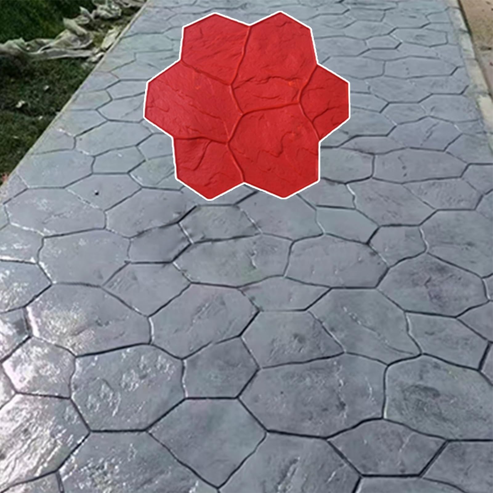 JYBNBBE Concrete Stamps Mats for DIY Paving, Realistic Stone Pattern for Outdoor Pathways (Style 3)