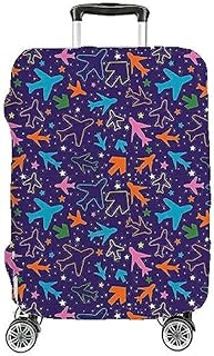 كفر وغطاء ليكرا مميز لجميع شنط السفر من هوم برينت، متعدد الألوان، شكل (1) 25، مقاس L يناسب شنطة بارتفاع : 65-70 سم و عرض 47-42 سم و عمق 26-30 سم