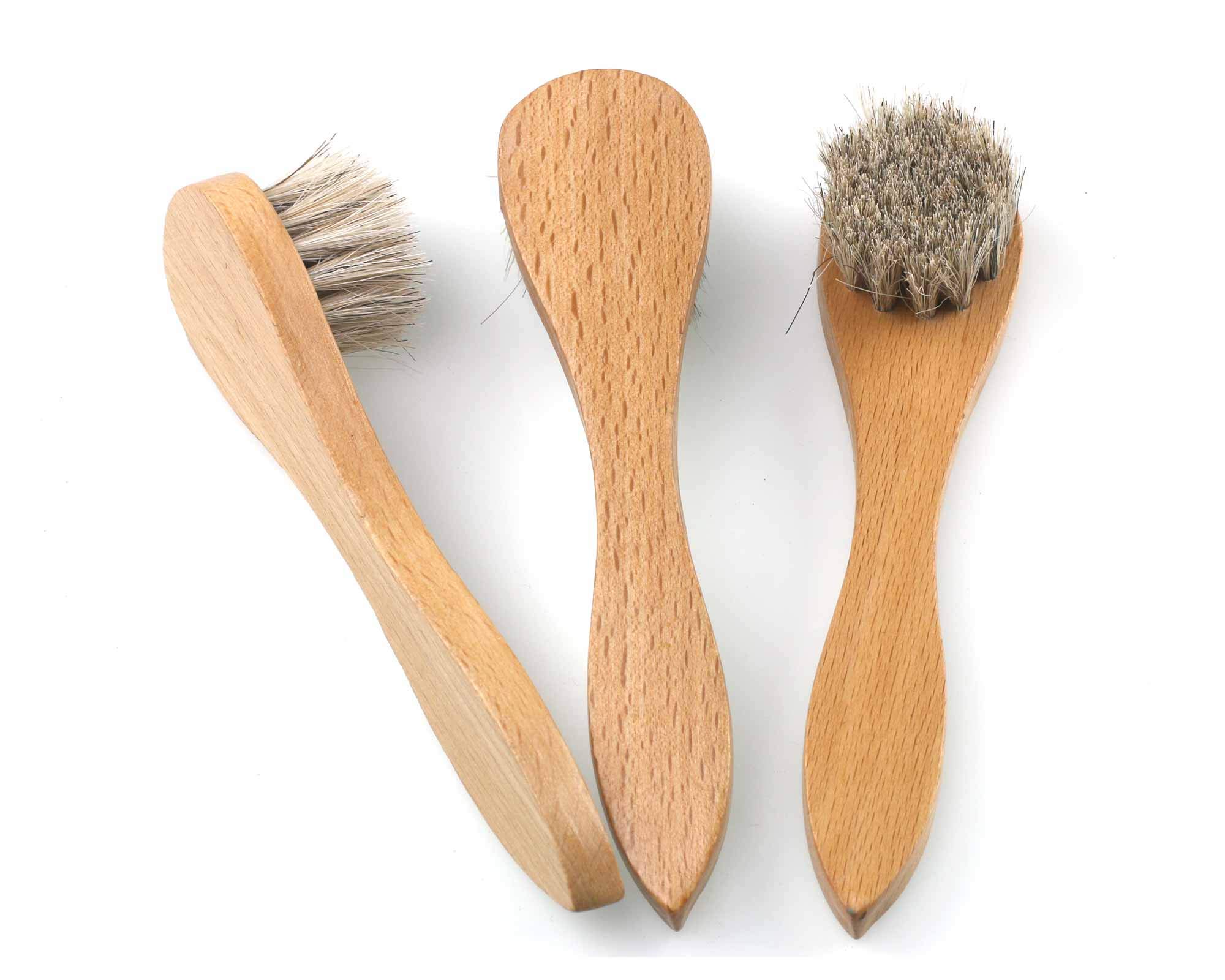 Set of 3 Cathcart Elliot Horse Hair Shoe Polish Applicator Brushes Daubers