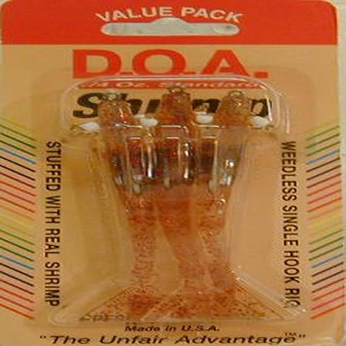 DOA FSH3-3P368 Camarones 3'' 14oz TransparenteRojo Purpurina Paquete de 3