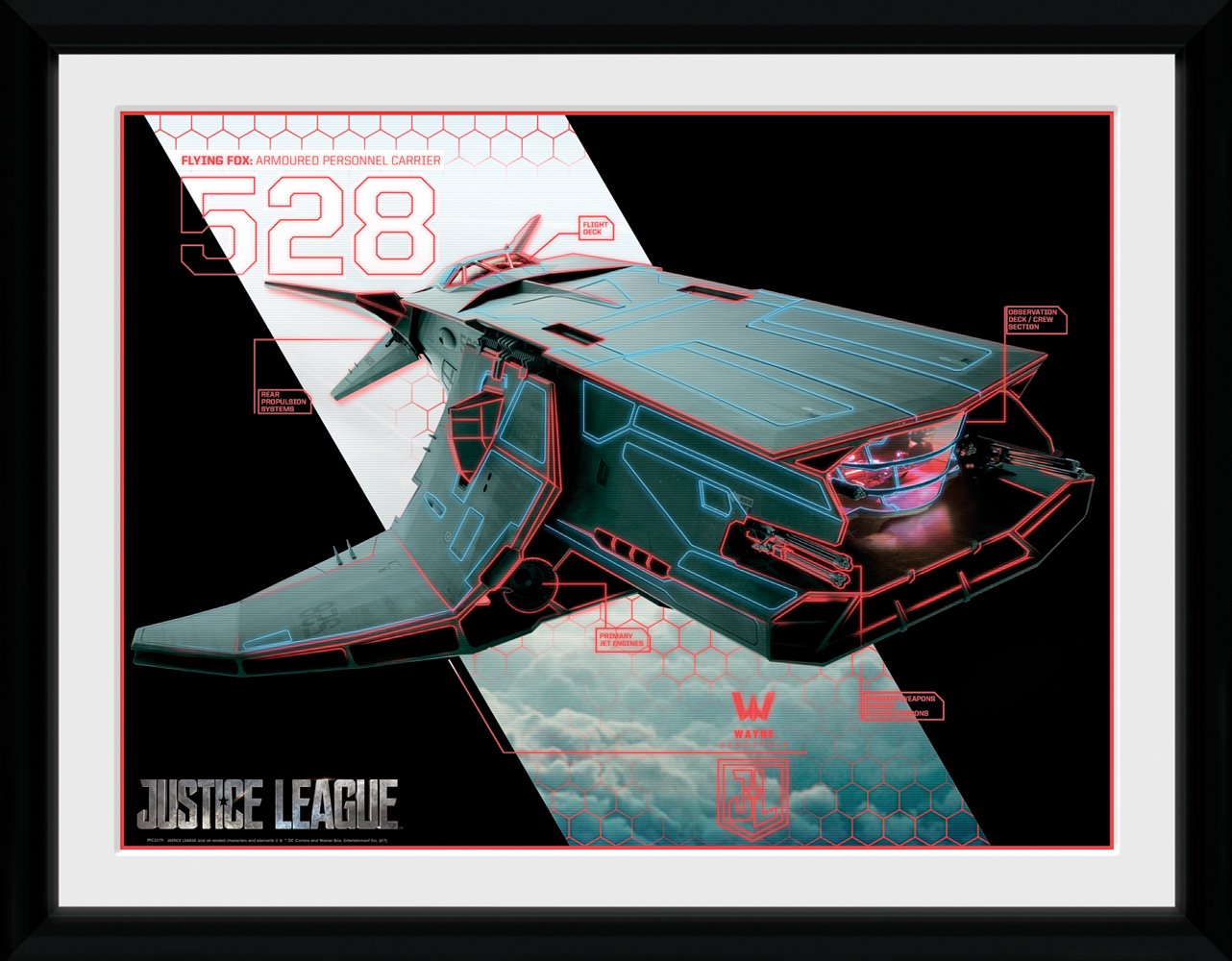 Poster Justice League Flying Fox encadré GB Eye cadre 30x40 cm