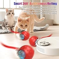 Vista 4 de Tiny Fetch Dog Toy, Tinyfetch Interactive Dog Cat Toys Balls with Birdsong, 360° Smart Automatic Rolling Electric Dog Ball Toy, Fast Moving Balls