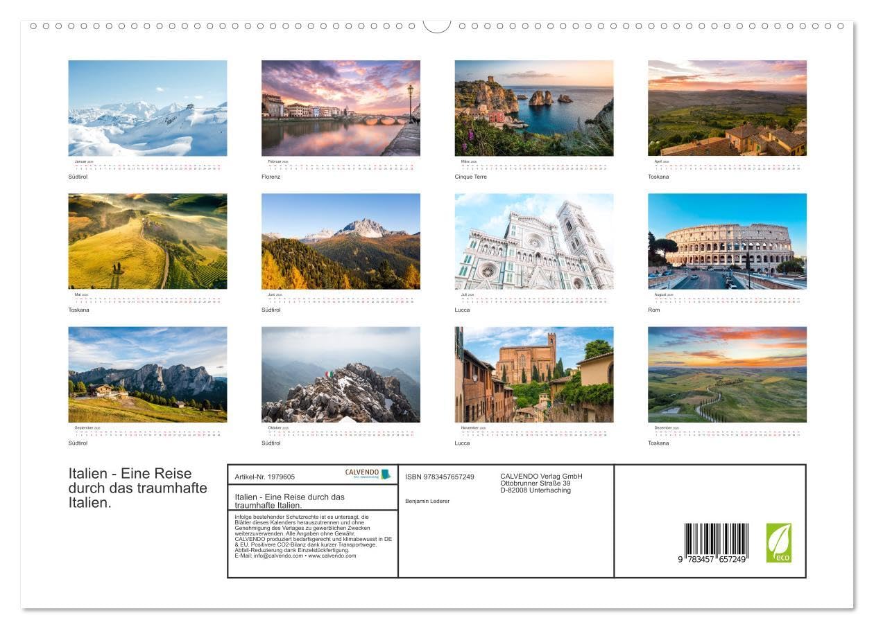 Italien - Eine Reise durch das traumhafte Italien. (hochwertiger Premium Wandkalender 2026 DIN A2 quer), Kunstdruck in Hochglanz: Eine Traumreise durch Italien. (CALVENDO Orte)