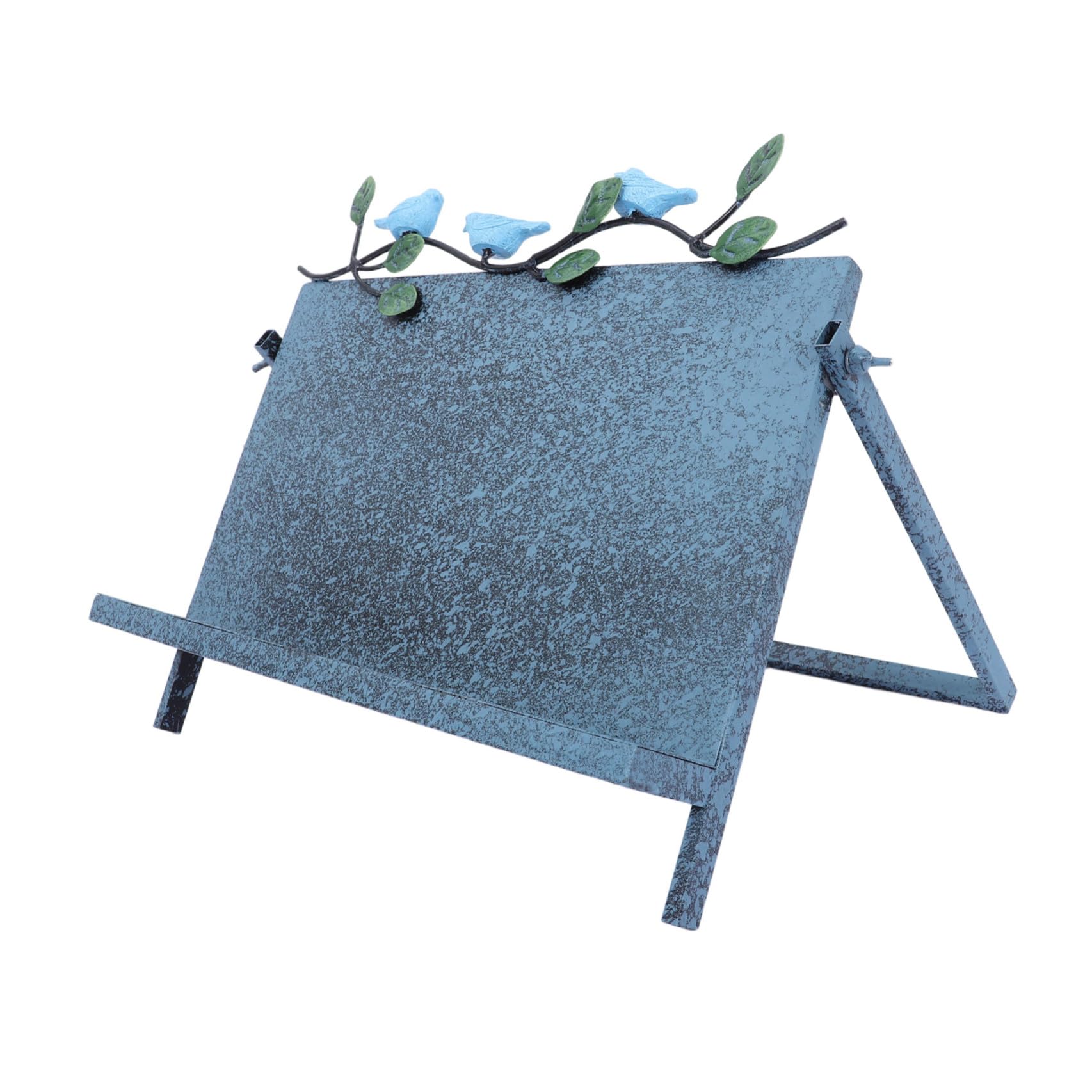Soporte de Lectura de Hierro Azul para Escritorio y Libros | Ángulos Ajustables, Estable y Fácil de Limpiar, Estilo Clásico Minimalista para Cocina, Textos, Revistas