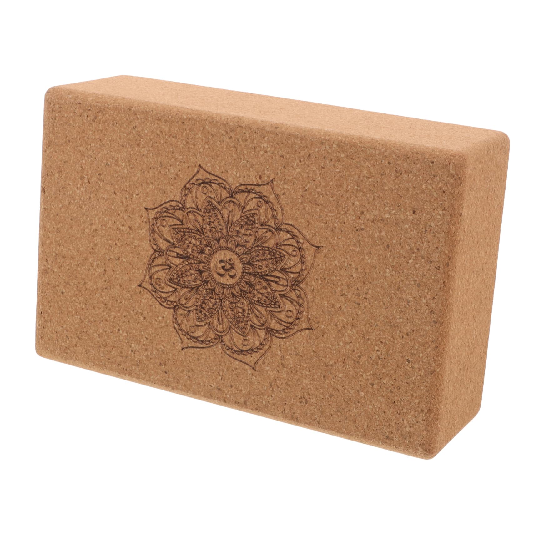 Bloque de Yoga de Corcho de Alta Densidad Triángulo | Patrón Mandala, para Entrenamiento Físico y Relajación Corporal, Uso Versátil en Práctica Diaria
