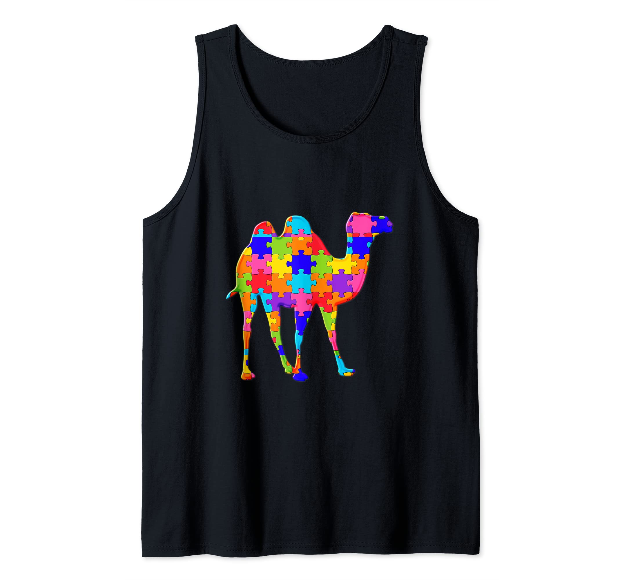 Camel dromedary Jigsaw Autism Puzzle Tank Top