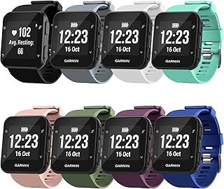 Watch Bands Compatible with Garmin Forerunner 35 Bands, Soft Silicone Sports Replacement Wristbands Strap for Garmin Forerunner 35 Smart Watch, NO Tracker, 8 Packs