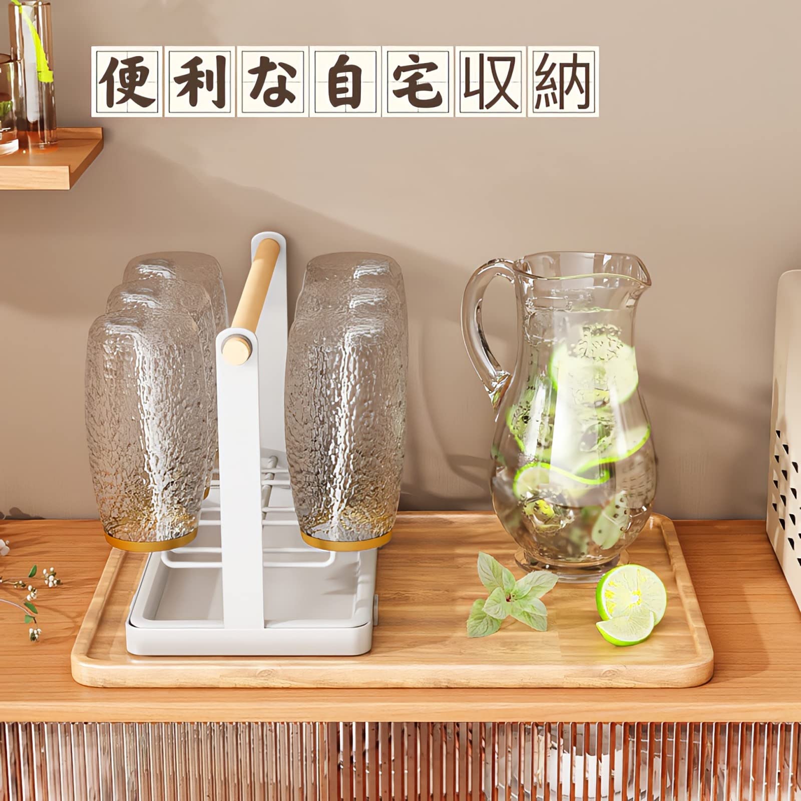Amazon｜グラススタンド （トレー付き） グラスホルダー コップ水切り