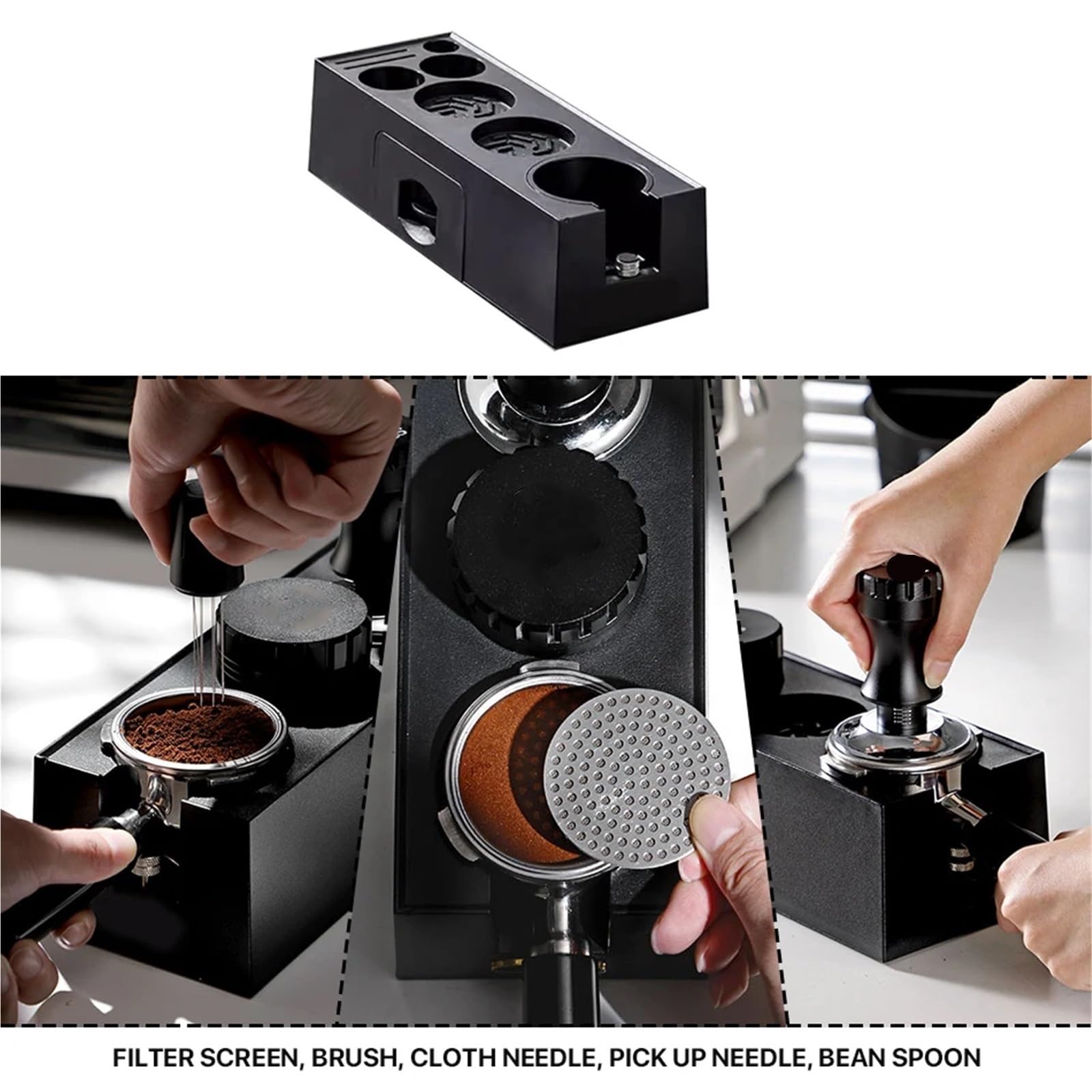 EstacióN De Apisonamiento De Espresso Y Caja De Go Soporte For Filtro De Café ABS 51-58mm, Caja For Golpear, For Tapete Expreso, Herramientas For