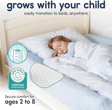 Hiccapop [2-Pack Inflatable Bed Rail for Toddlers | Portable, Blow-up Bed Bumper for King, Queen, Full, with Non-Slip Machine-Washable Cover | Travel Bed Rail for Hotel, Grandma's, Vacation