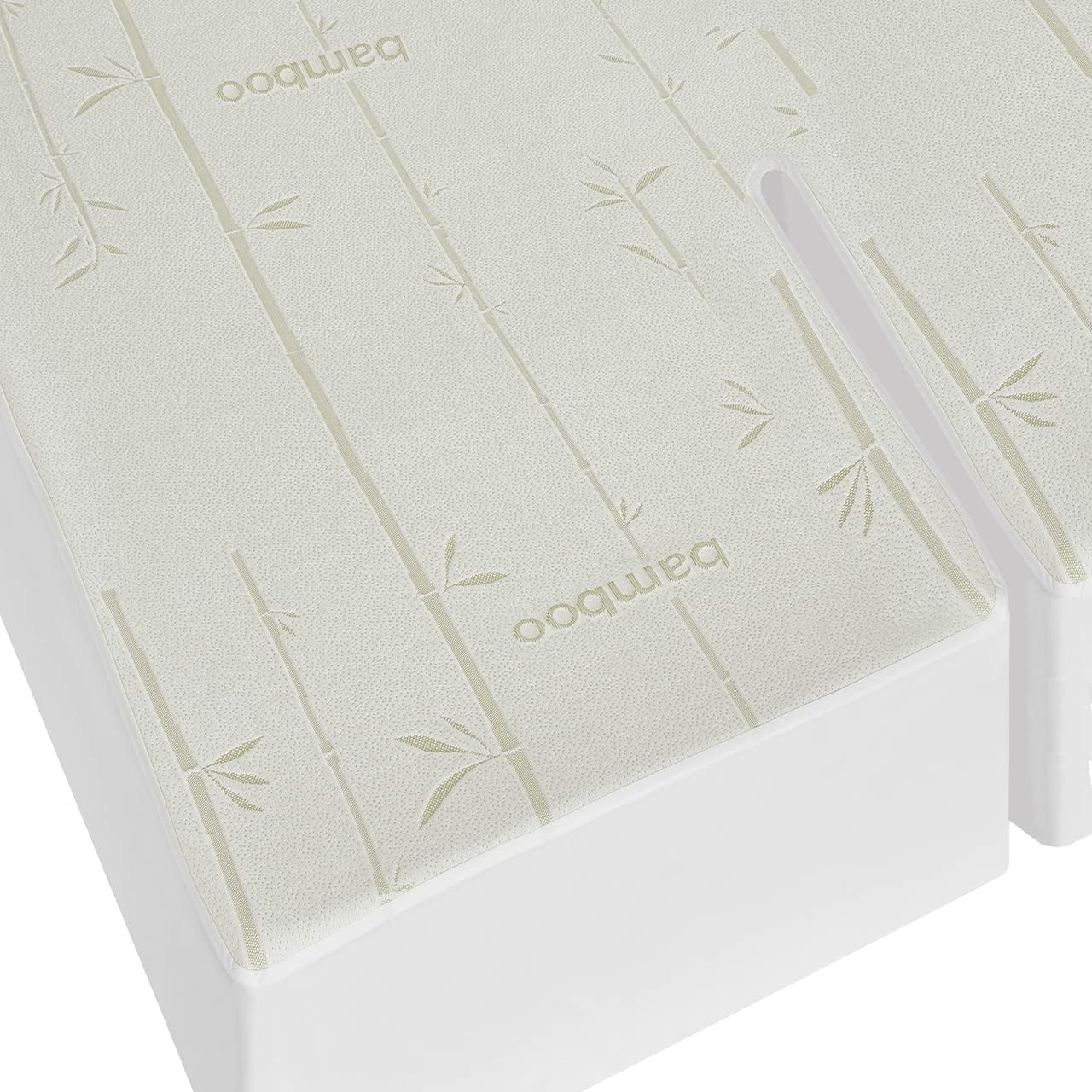 Premium Hypoallergenic, Waterproof Mattress Protector, Viscose derived from Bamboo, Soft and Breathable, Pillow Top Protector, Elasticized Fitted style Mattress Protector, Top Split King