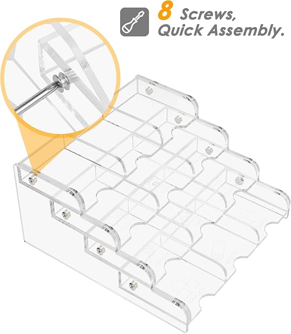 4 Shelf Acrylic Card Tray Organizer, Resource Card Holder Compatible with Catan Settlers Board Game