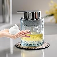 Vista 22 de Dispensador de jabón espumoso, paquete de 2, dispensador de jabón de manos de espuma para baño, cocina, botellas de vidrio transparente recargables