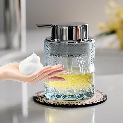 Miniatura 22 de Dispensador de jabón espumoso, paquete de 2, dispensador de jabón de manos de espuma para baño, cocina, botellas de vidrio transparente recargables