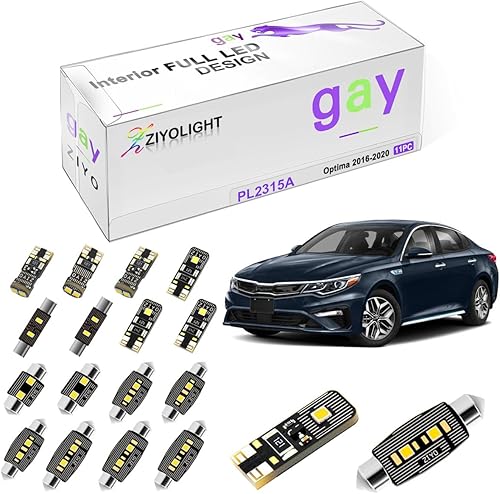Miniatura 1 de ZIYOLIGHT - Repuesto PL2315A para kit de luces LED interiores Kia Optima 2016-2020, paquete de accesorios de luces de cúpula blanca de 6000 K +
