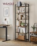 VASAGLE 6-Tier Bookshelf, Bookcase with Steel Frame, Book Shelf for Living Room, Home Office, Study, 30 x 66 x 186 cm, Industrial Style, Rustic Brown and Ink Black ULLS062B01