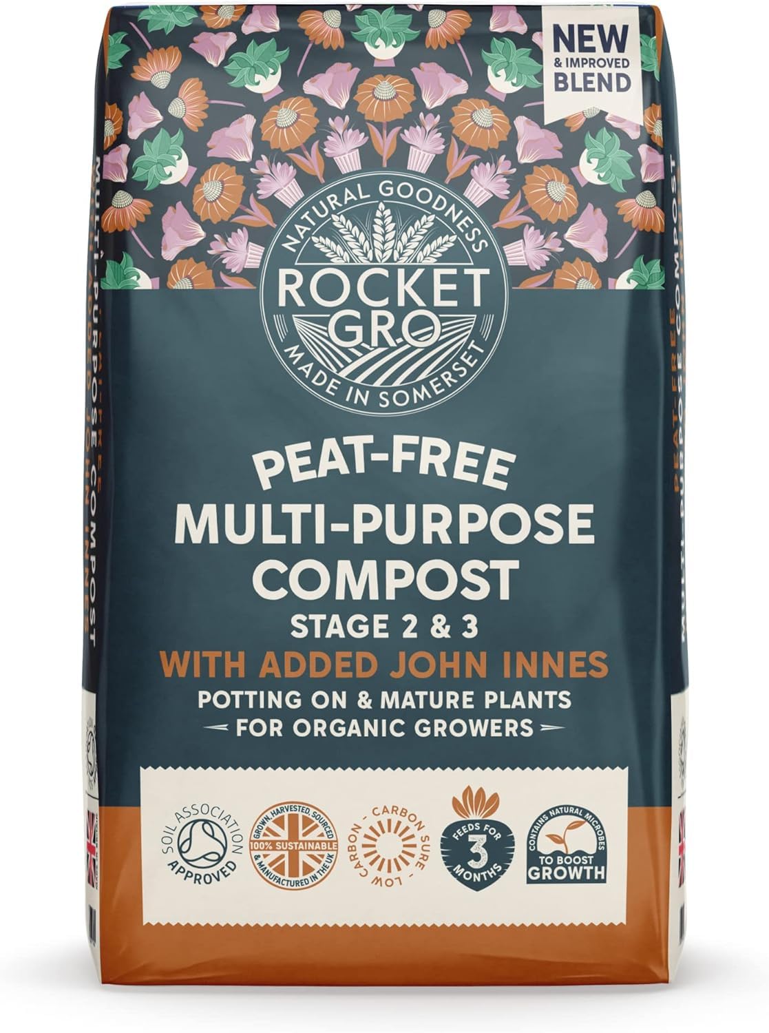 40L Peat-Free Multi-Purpose Compost with Added John Innes, Premium Natural Blend for Organic Growing, Ideal for Pots, Containers & Garden Beds