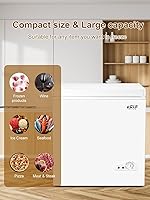 Vista 16 de Mini Chest Freezer 3.5 Cu.Ft 7 Gears Temperature Control Compact Deep Freezer with Top Open Door and Removable Storage Basket Black