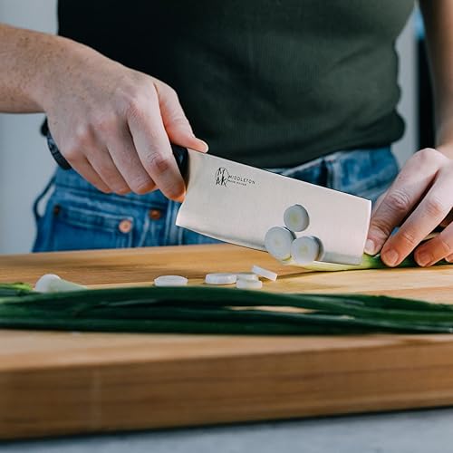 Miniatura 7 de Middleton Made Knives Echo 6 Nakiri - Cuchillo de chef de 6 pulgadas - Cuchillo de chef profesional hecho a mano - Cuchillo de chef hecho con acero