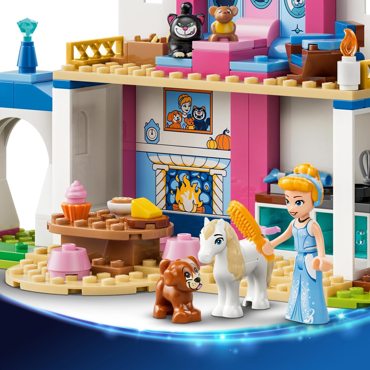 LEGO ǀ Disney Princess Château de Cendrillon et Ses Amis Animaux - Jouet de Construction - Jeu Éducatif avec Mini-Poupées & 4 Figurines Animaux - Cadeau d'anniversaire pour Fille 4 Ans ou Fan 43283