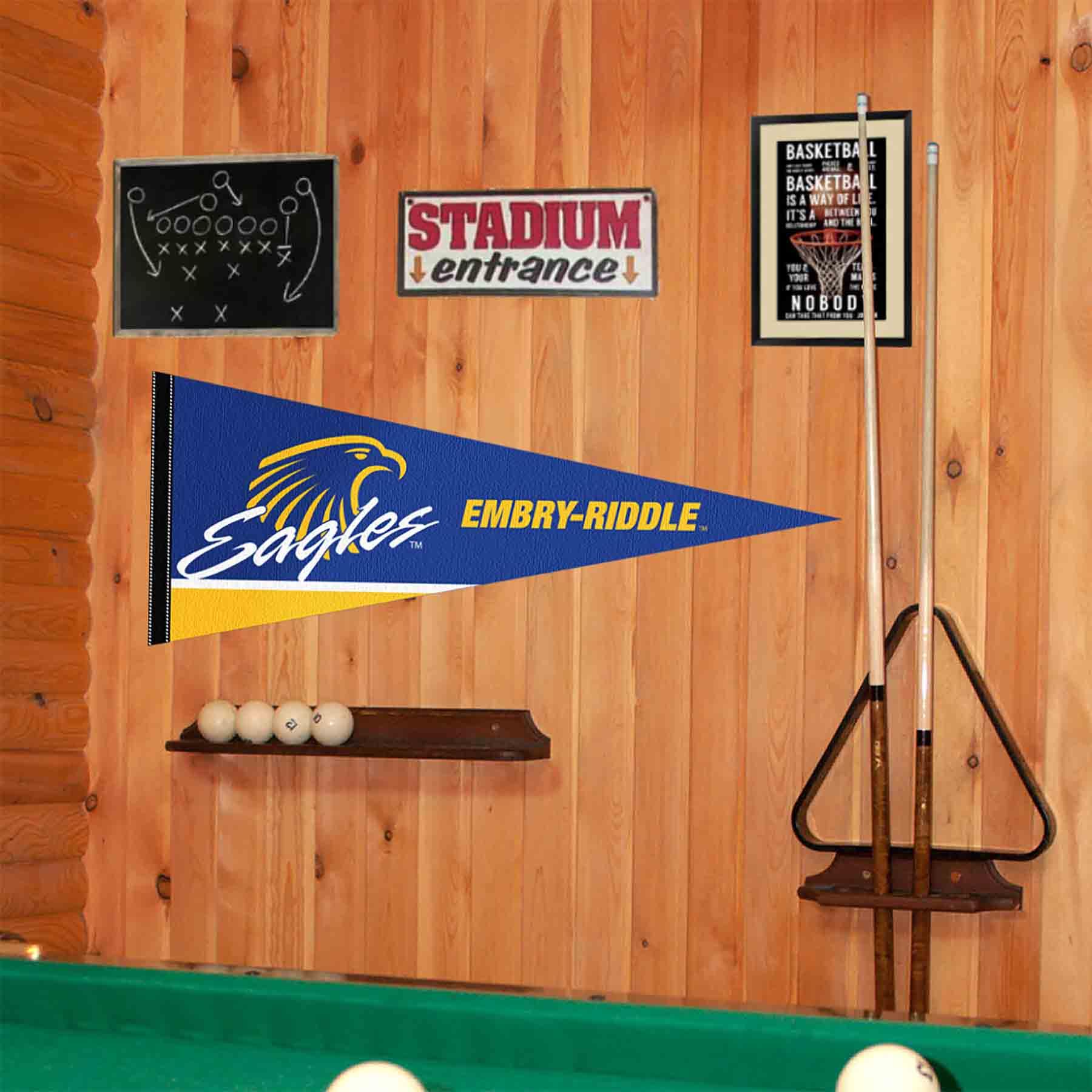 College Flags & Banners Co. Embry Riddle Daytona Eagles Wordmark Pennant Flag