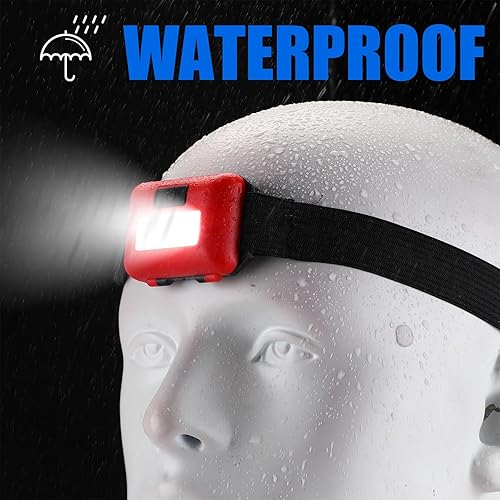 Miniatura 5 de Paquete de 48 linternas LED para faros delanteros, brillantes, impermeables, linterna de cabeza de inundación, 800 lúmenes a granel con 3 modos, 144