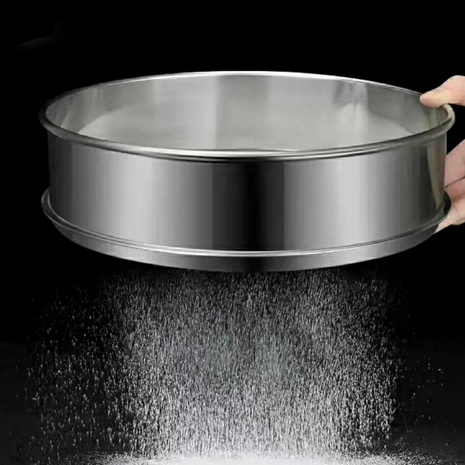 Stainless Steel Flour Sifter 0.074-12.5mm Mesh Multiple Diameters for Baking Cooking Kitchen Lab(Diameter 50 Cm,Mesh 6mm)