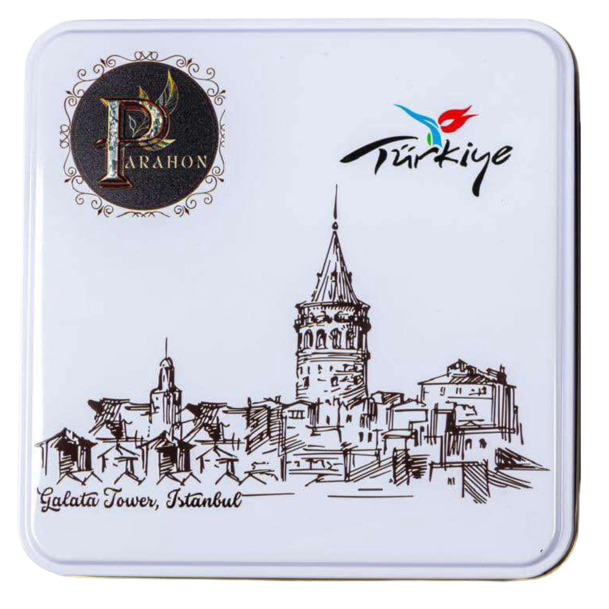 Turkish Delight Halal Sweets Snacks Gift Set by Parahon Traditional Turkish Treats for Women & Men for Tea or Coffee Sweets in Luxury Tin Box (Lokum Fruit Aroma 500g)