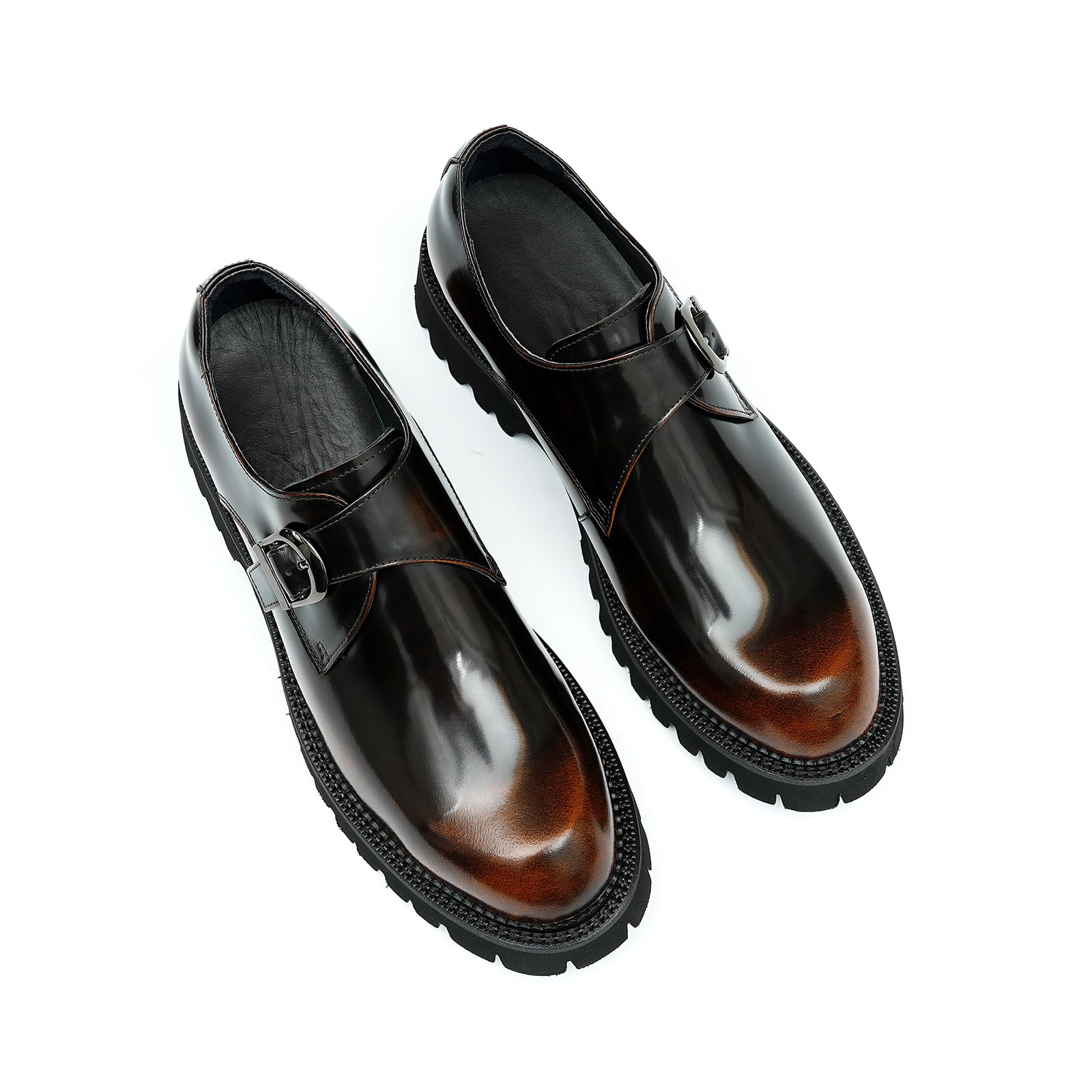 Scarpe in Pelle con Fibbia Business Casual da Uomo Scarpe da Vestito Formali Suola Spessa