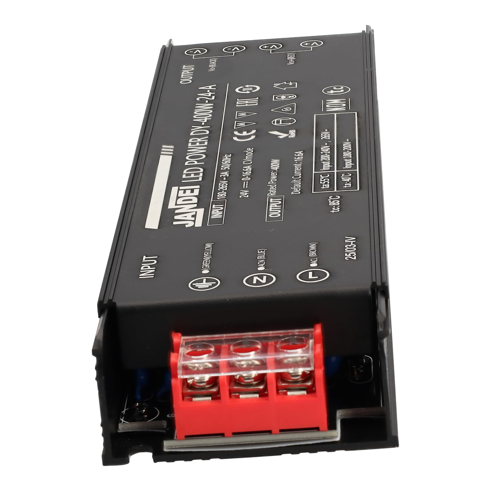 Jandei - Zasilacz kompaktowy transformator 110/220V AC do 24V DC 400W 16A, instalacja wewnętrzna IP20 dla taśm LED, neonowych lub niskonapięciowych urządzeń