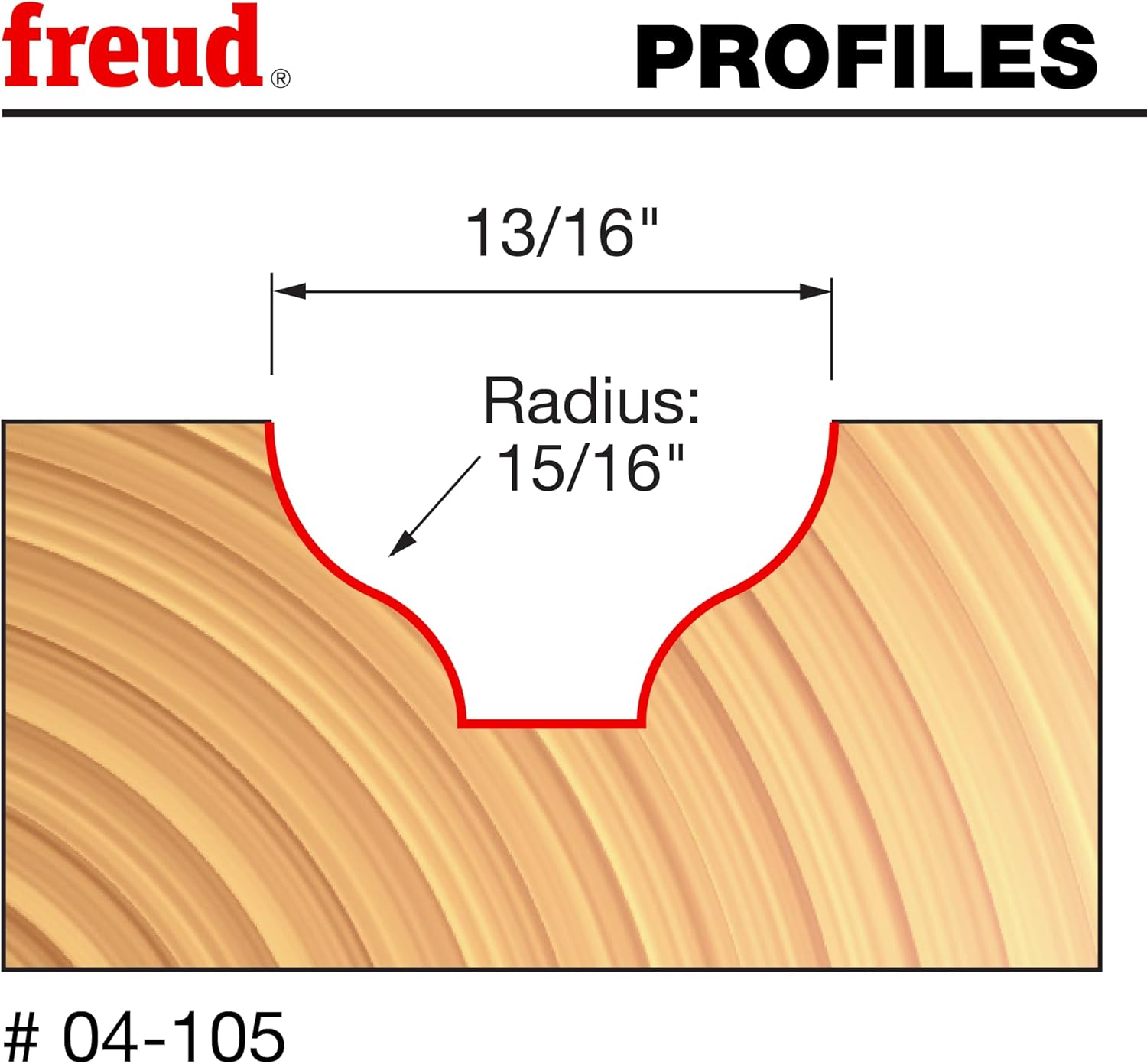 Freud 99-004: 15/64" Radius Standard Ogee Groove Bit with 1/2" Shank