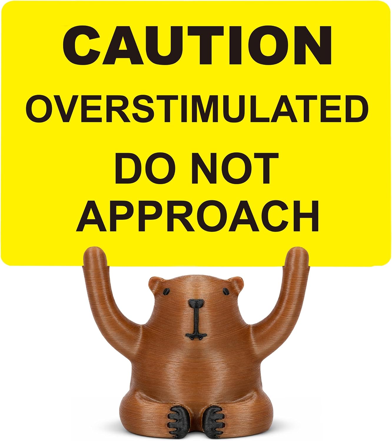 Funny Capybara Office Decor Employee Appreciation Gifts Bulk for Team Administrative Professionals Day Gifts for Assistant Coworker HR Overstimulated Do Not Approach Cubicle Desk Decor 3D Printed Sign