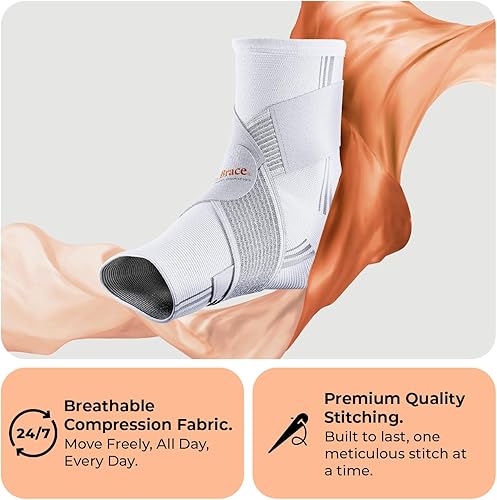 Miniatura 4 de DR. BRACE Elite - Tobillera con correa ajustable y 2 almohadillas de gel para soporte de tobillo y alivio del dolor, tobillera para esguince de