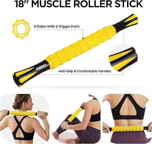 Miniatura 73 de Rodillo de masaje de madera para piernas y muslos, herramienta de mano para aliviar la fascia, drenaje linfático y esculpir el cuerpo, masajeador