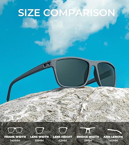 Miniatura 25 de Kaliyadi - Lentes de sol polarizados para hombre, ligeros, con protección ultravioleta, para conducir, pescar y jugar golf