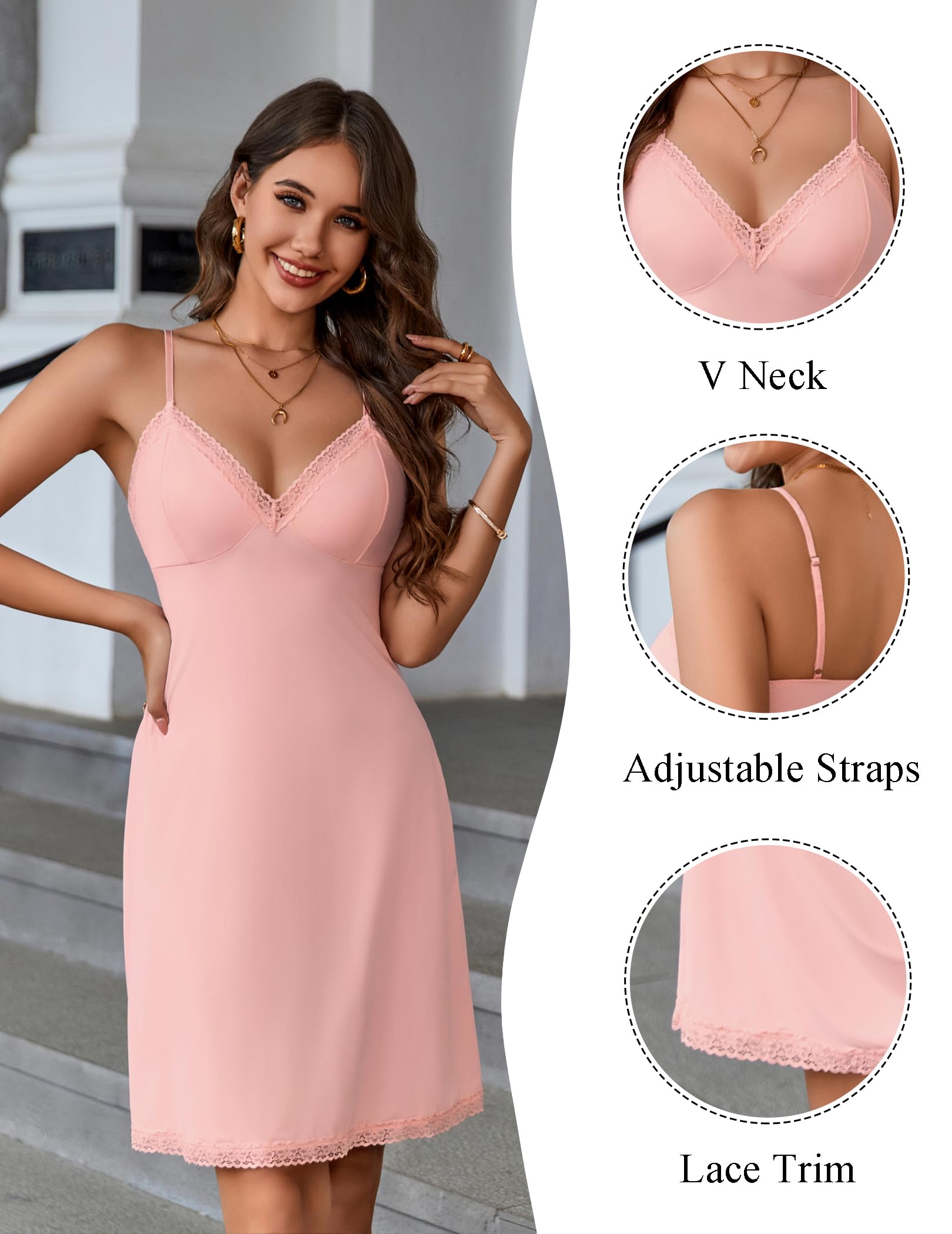 Avidlove Abito da notte sexy con spalline sottili in pizzo