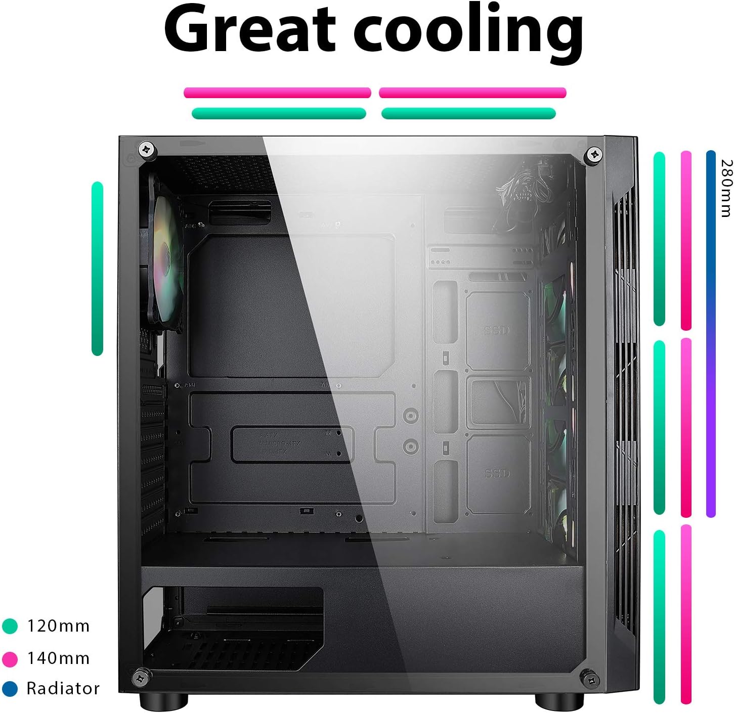 One-Day Sale: Up to 60% Off CiT Volcano ARGB PC Gaming Case, ATX, 4 x 120mm ARGB Rainbow Fans Included, Tempered Glass, LED Button, 6 Fan Support, Water-Cooling Ready | Black Get Discount Offer CiT Volcano ARGB PC Gaming Case, ATX, 4 x 120mm ARGB Rainbow Fans Included, Tempered Glass, LED Button, 6 Fan Support, Water-Cooling Ready | Black