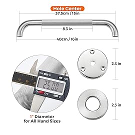 Grab Bars for Shower, 2 Pack 16-Inch Anti Slip Shower Handles for Elderly, Safety Shower Grab Bar, Stainless Steel Handicap Grab Bars for Bathroom,Toilet (Brushed Nickel, 1 Diameter)