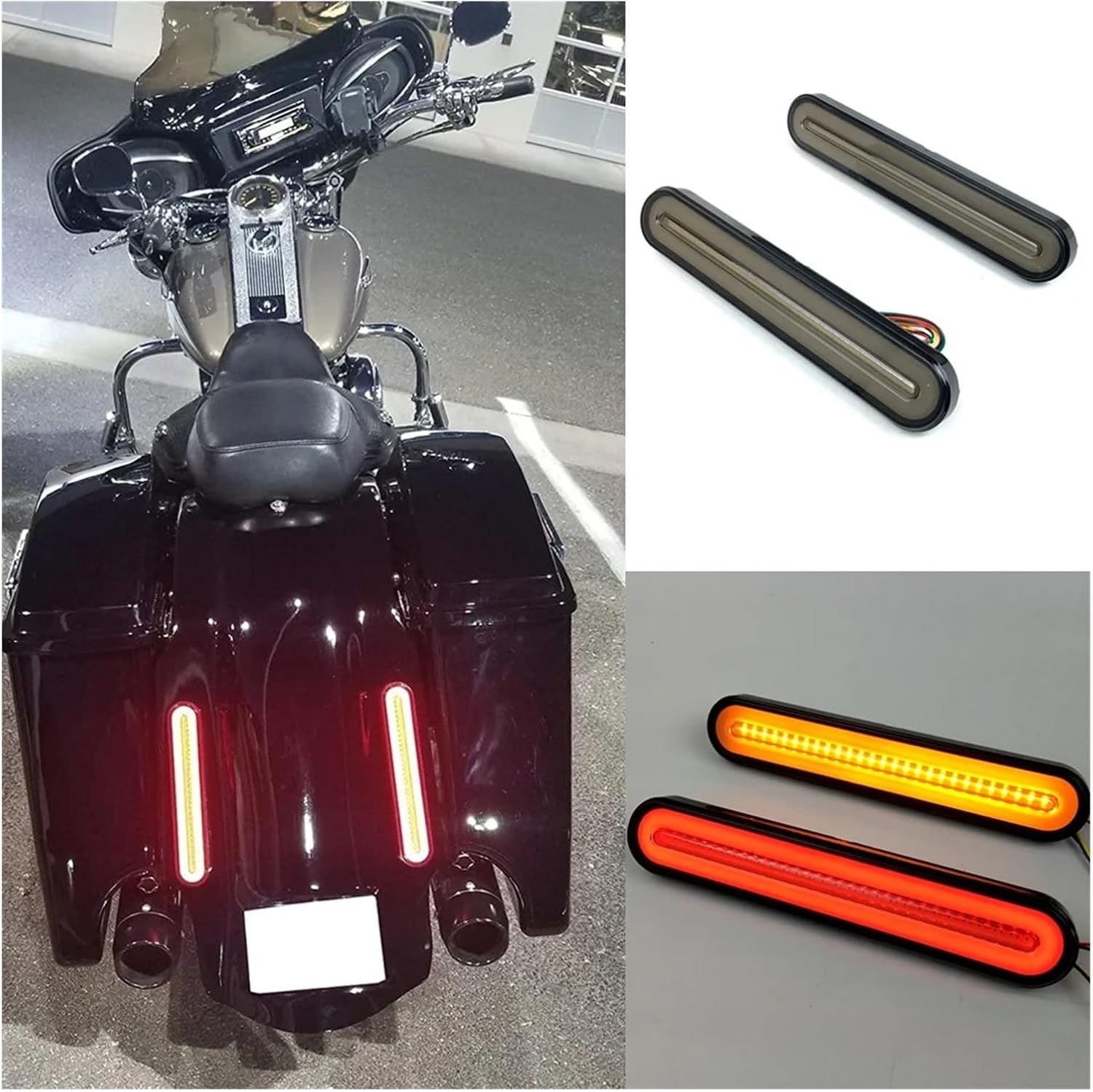 Mini uniwersalne wskaźniki Zestaw świateł motocyklowych LED do bagażnika, podwójnych tylnych, pionowych, z kierunkowskazami, do motocykla, ze światłem tylnym i światłem hamowania, w