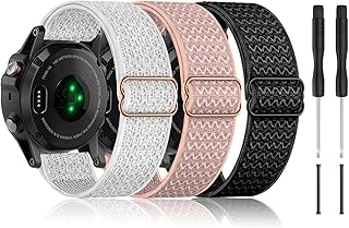 Bolesi 3 Pack Compatible with Fenix 5S Bands Easy Fit 20mm Stretchy Nylon Watch Straps Sport Bands for Fenix 5S / Fenix 5S Plus D2 Delta S Smartwatch Women Men