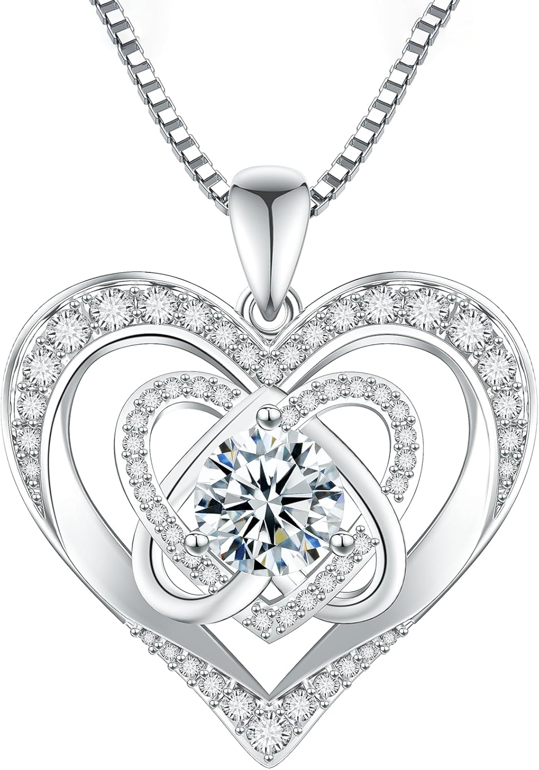 1-3 Carat Moissanite Necklace for Women, 925 Sterling Silver Heart Pendant Necklace Moissanite Diamond Necklace, Birthday Gift Anniversary Present for Wife, Girlfriend, Daughter, Mom