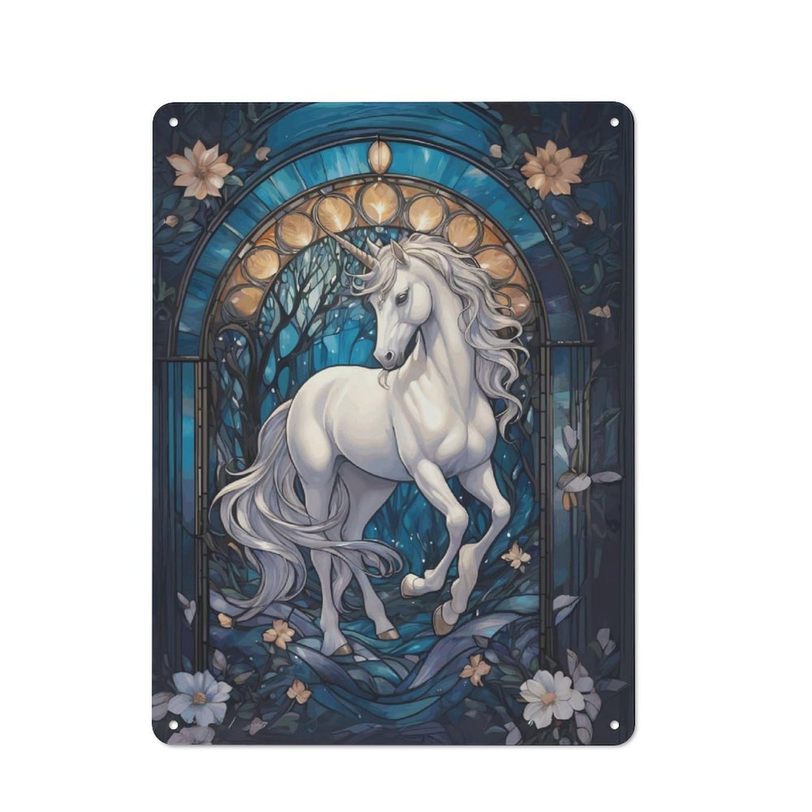 Junmoney Unicorn Myth Animal Decorative Tin Sign 40X30cm, Country Country Wall Plaque For Dining Room, Cafe, Entryway Or Family Room