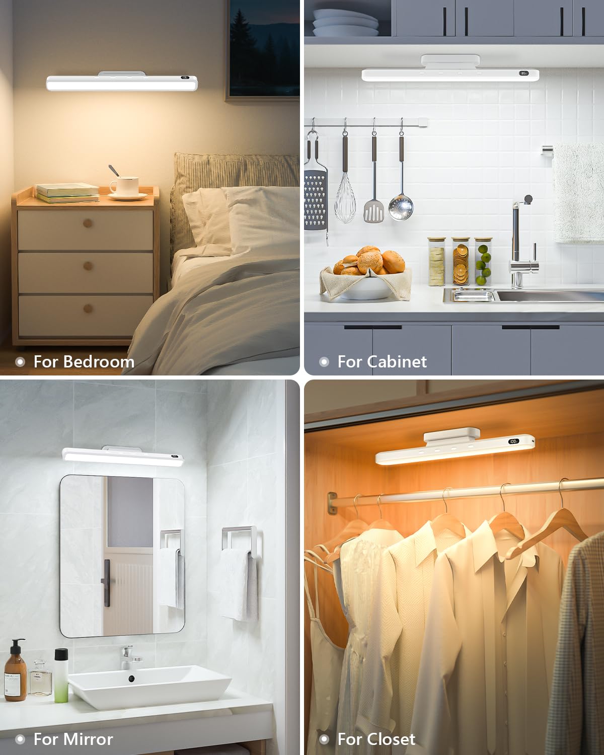 WILLED 5W Unterbauleuchte Küche Led Akku mit Fernbedienung,Wiederaufladbare Schminklicht,3 Farbtemperaturen Unterbauleuchte Küche led für Schrank, Kleiderschrank, Badezimmer,Schreibtisch,Spiegel