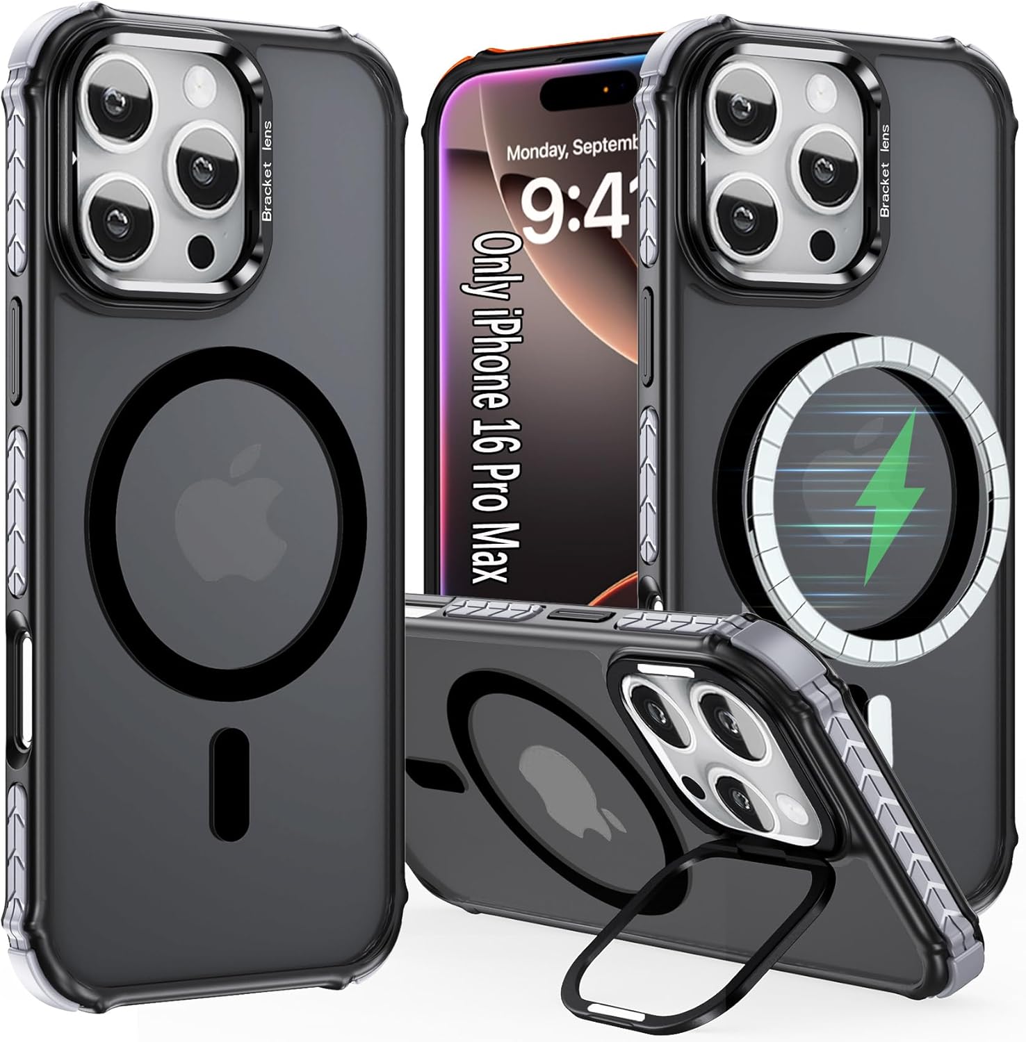 iPhone 16 Pro Max Magnetic Phone Case, Fits MagSafe, Military-Grade Drop Cover,Slim Shockproof Protective Case for iPhone 16 Pro Max, Black