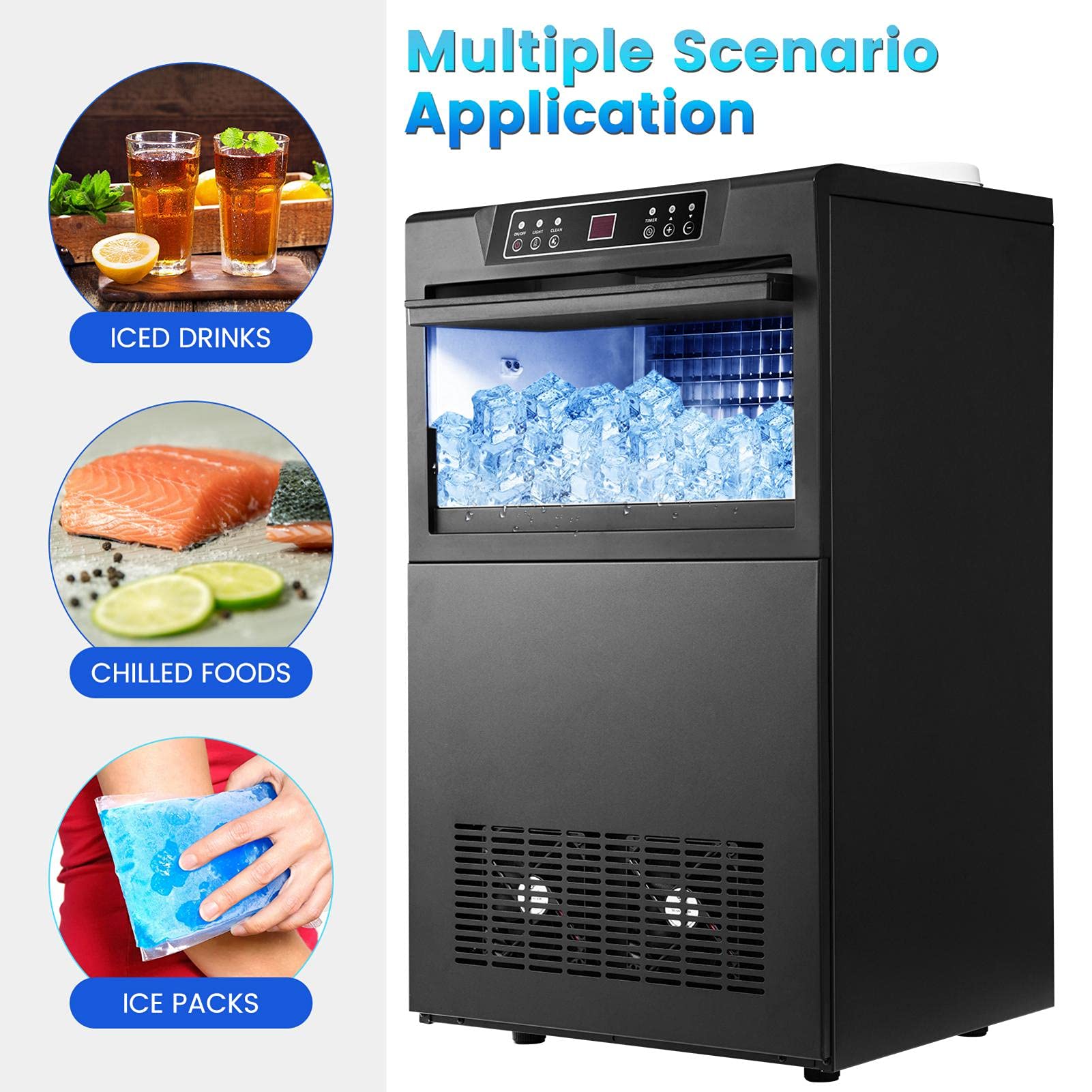 Amazon.co.jp: 業務用家庭用製氷機ステンレス製製氷機、LCD